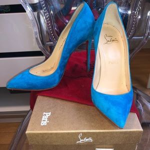 💙Pigalle Follies 100 Veau Velours Blue🩵